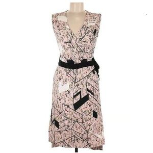 Preen by Thornton Bregazzi floral geometric print dress | medium | black & pink
